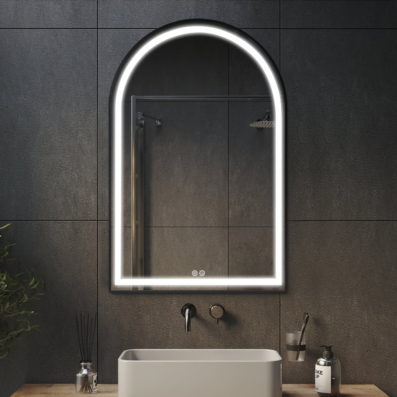Miroir de salle de bain Brulotte, 38 po x 26 po, Noir, noir, noir, noir