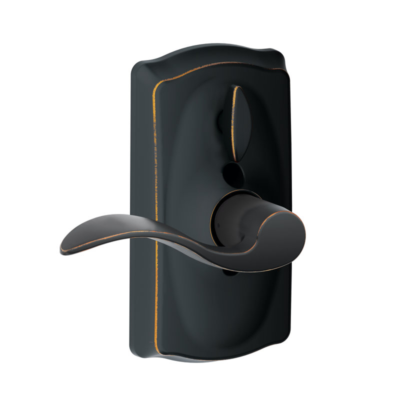 Accent Keypad Lever with Camelot Trim, Yes, Reversible, Aged Bronze