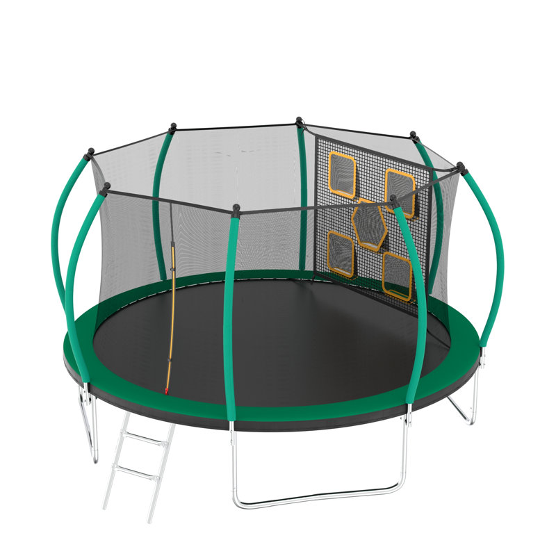 Trampoline pour enfants_103X144X144, Noir/vert