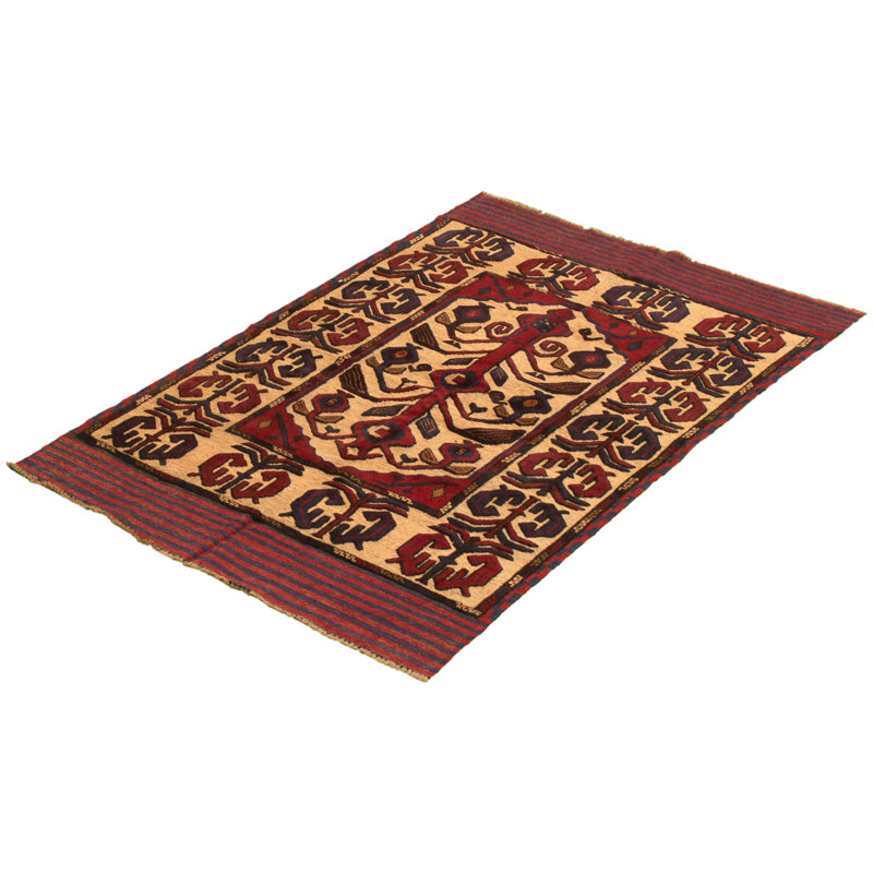 noué à la main en Tapis décoratif laine de conception unique 4 pi x 6 pi Cengiz New Age
