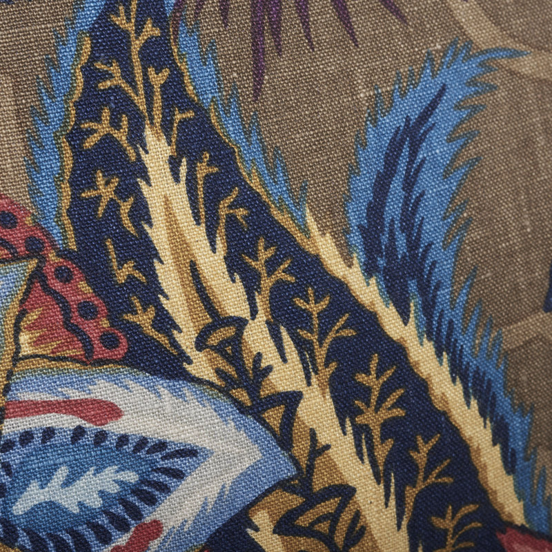 Zanzibar Linen Print Pillow, Cerulean