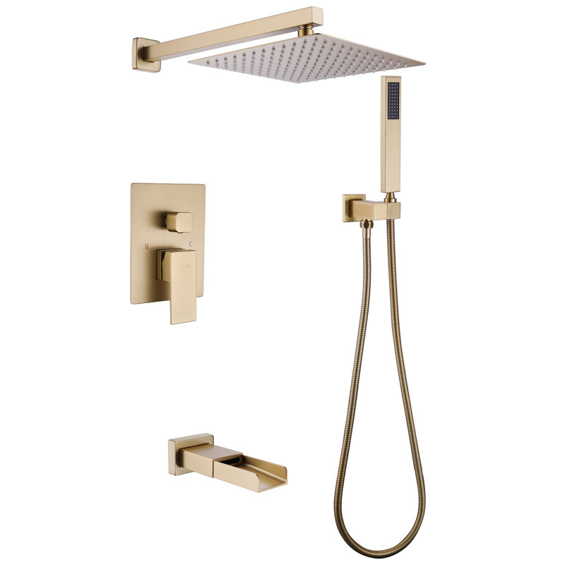 All-In-One Kit with Rough in-Valve, Brushed Gold
