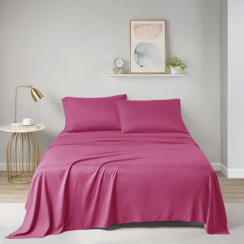 Ensemble de draps toutes saisons Intelligent Design, Ensemble de draps grand lit + 2 taies d'oreiller, Rose