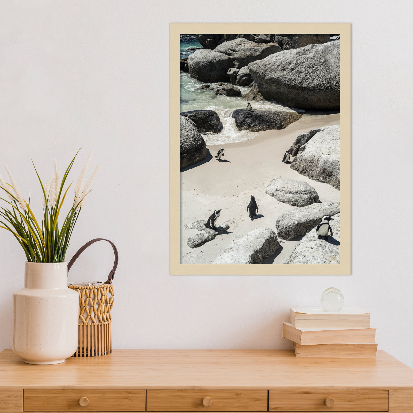 Chilling At the Beach No 2 by Shot by Clint Wood Framed Wall Art Print, 21" H x 15" W, Brown