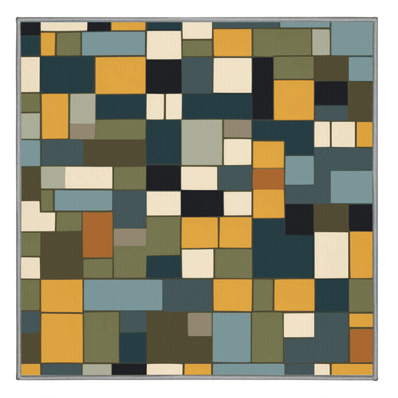 Tiled Grounds Rug, Square 7'