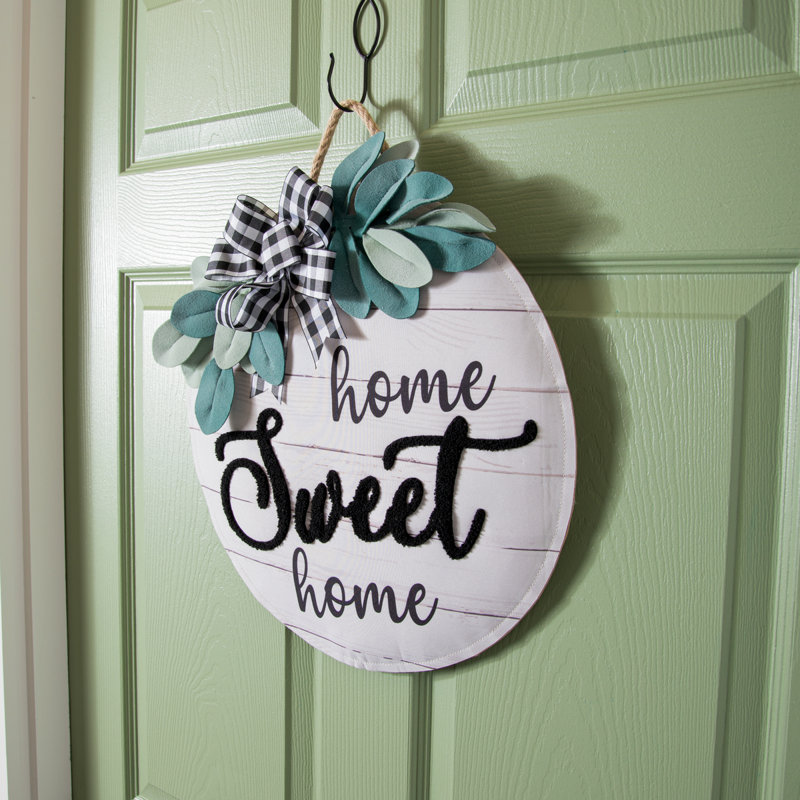 Décoration de porte en eucalyptus Sosthina Home Sweet Home