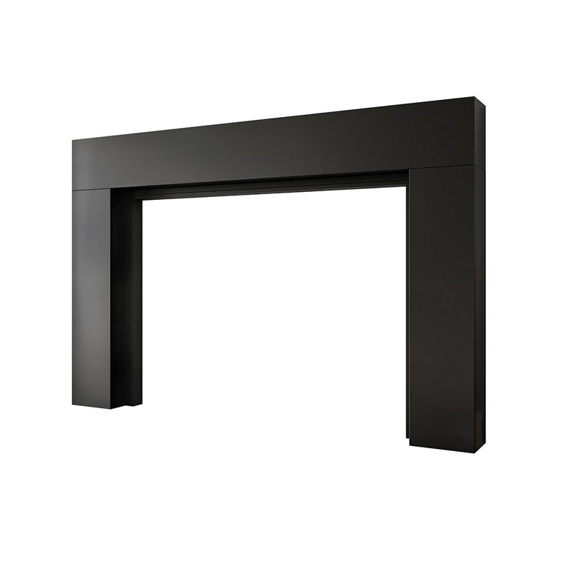 Sabine Contemporary Wood Fireplace Mantel Surround 56" x 42" Opening - 80" x 54" Overall - Black Paint on Poplar, Black