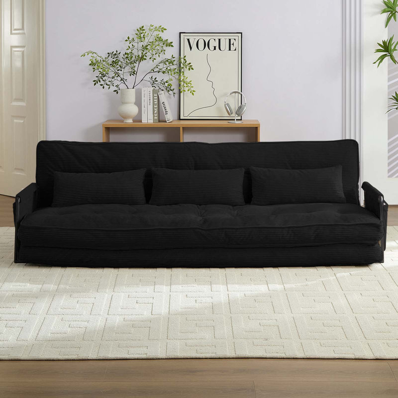 2+3 Piece Convertible Sofa Bed Set - Dual Reclining Loveseat & Sectional With 6-way Adjustable Backrests, Tufted Corded Fabric, Storage Pockets - Space-saving