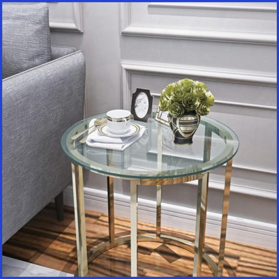 20” Round Tempered Glass Coffee Table Top, 1/4” Thick Flat Polished Edge – Easy-Clean &amp; Durable for Living Room