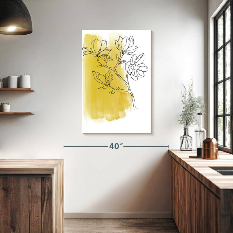 Harnek Botanique En Jaune, H 39 po x l 26 po