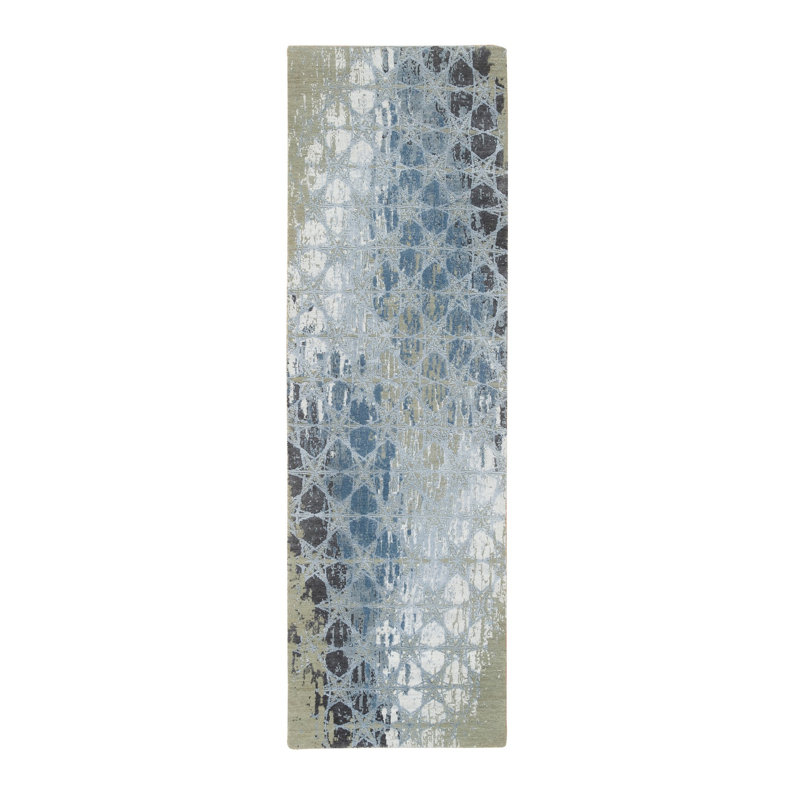 Tapis de couloir unique en laine noué à la main 2 pi 6 po x 8 pi 3 po New Age Treneka
