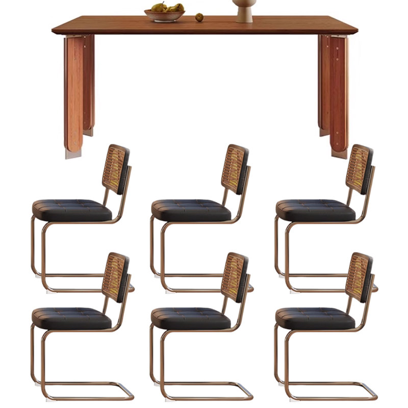 Retro And Elegant Rectangular Dining Table, 29.52"H x 70.86"L x 35.43"W