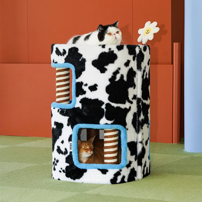 2 Tiers Cat Tree with Condons,Perch,Scratching Posts