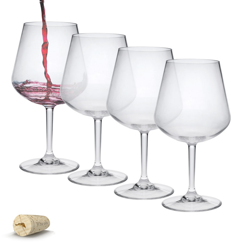 Plastic Wine Glasses Set of 4