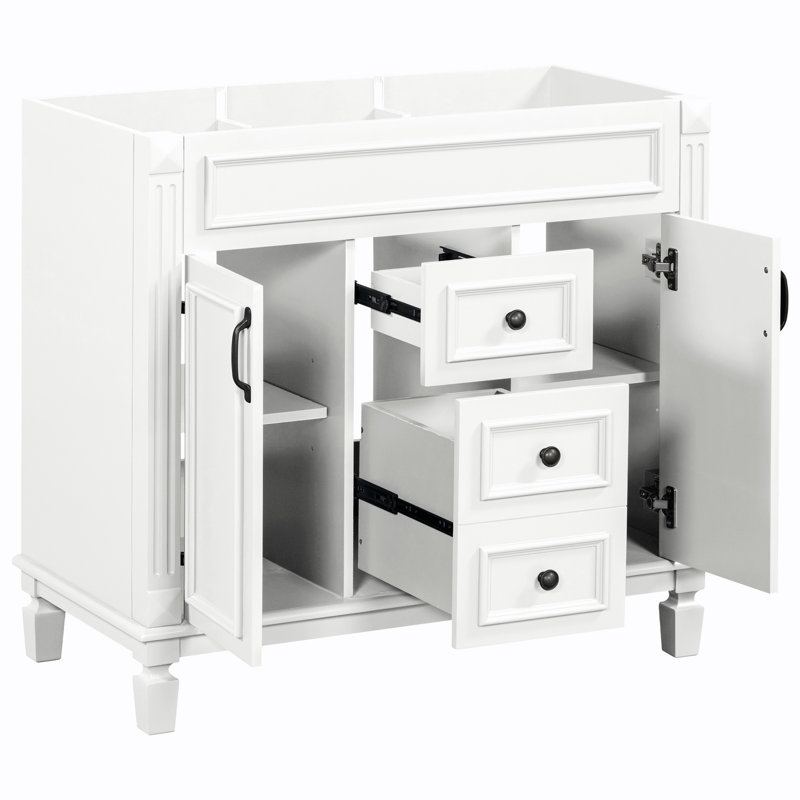 Base de meuble-lavabo simple 35,9 po seulement, Blanc