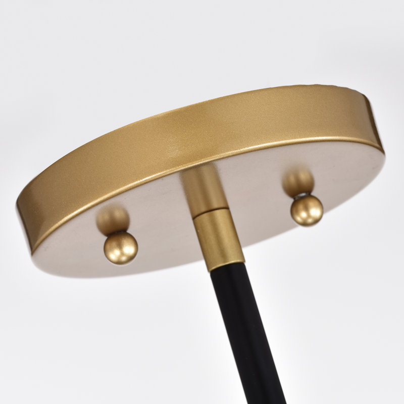 5 - Light Dimmable Sputnik Sphere Chandelier, Black/Gold