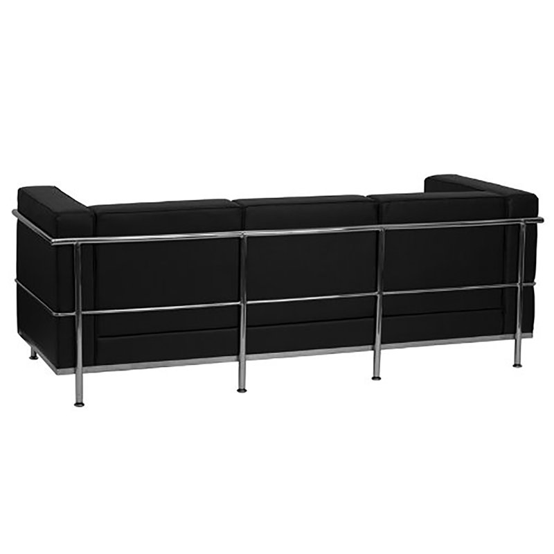 Canapé à accoudoirs carrés 72" Janes, Similicuir noir