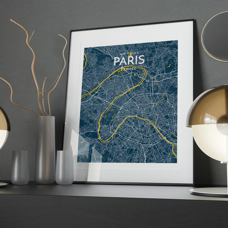 Paris City Map In Amuse - No Frame Print, 20cm H x 16cm W x 0.05cm D