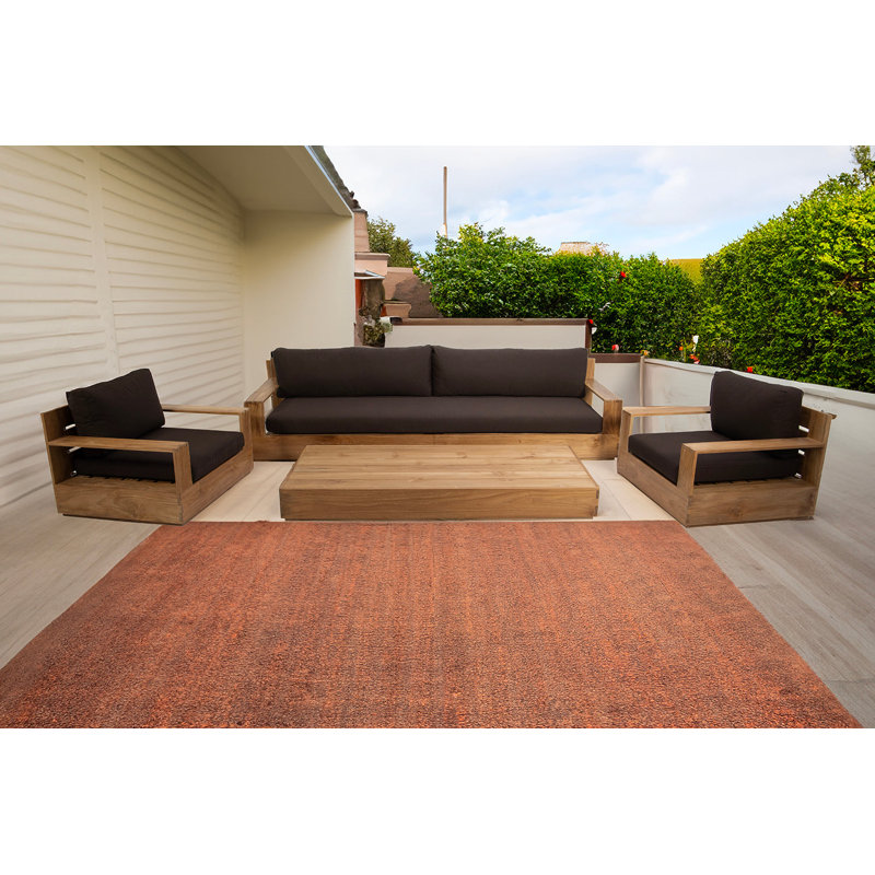 Pacific Outdoor 4 - Piece Teak Conversation Set with Sunbrella Cushions, Granite, 5 Pcs:  Sofa,2Chair,Cushion,Table