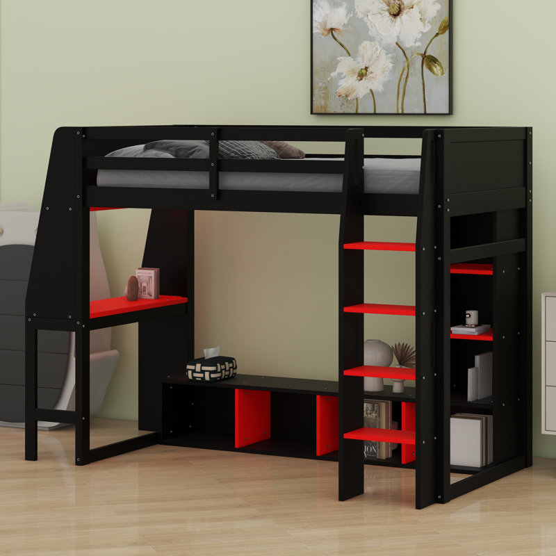 Lit mezzanine avec bureau Gaming