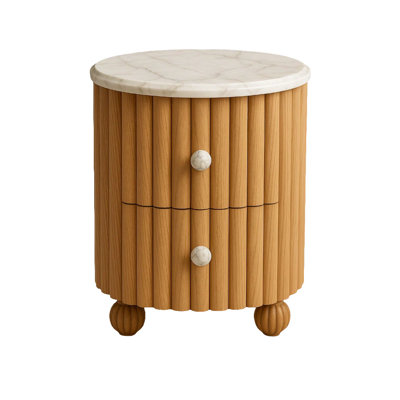Poppy Fluted Brown Nightstand