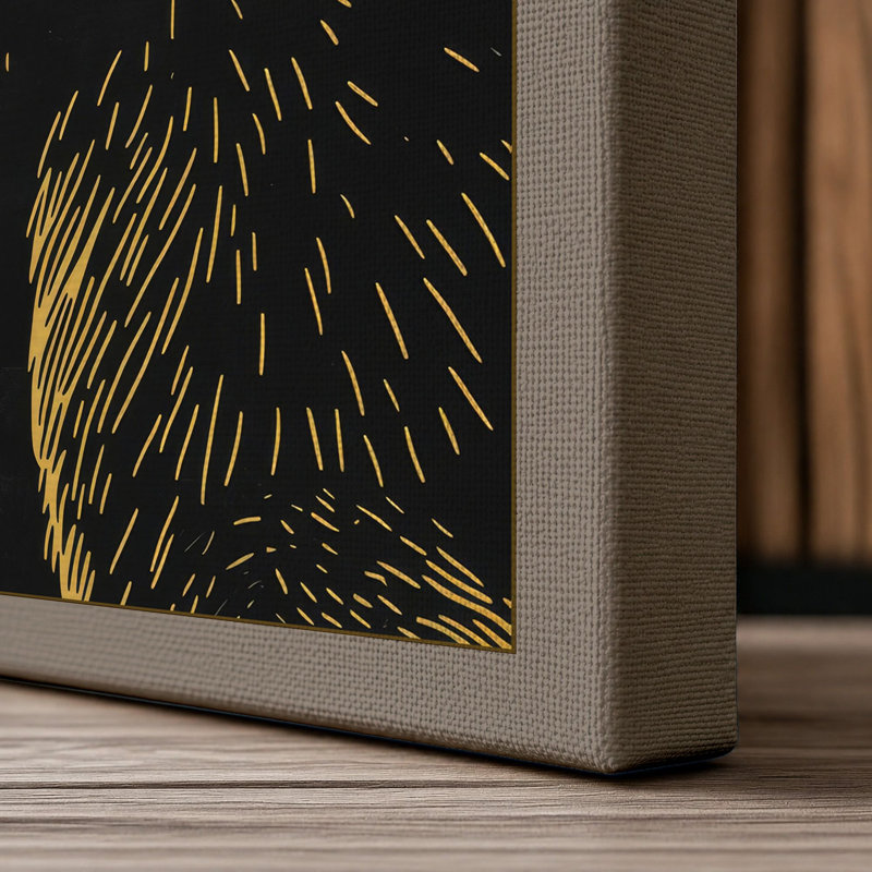 Bear's Gaze Rustic - Wrapped Canvas, 24x16 - 61.0 x 40.6 cm, Taupe Border