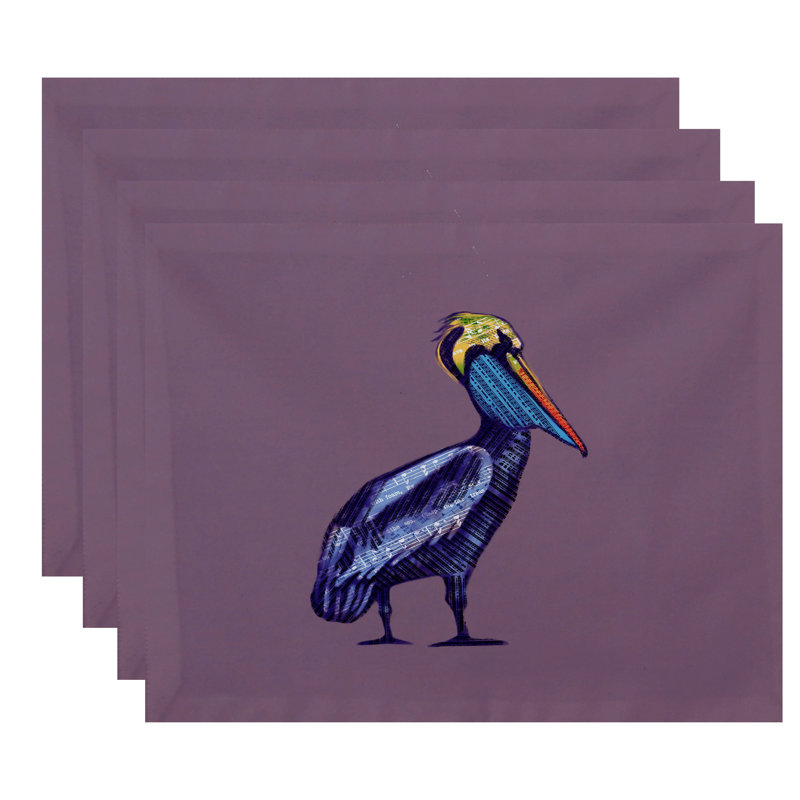 Polyester Animals/Nature Rectangle Placemat, Purple