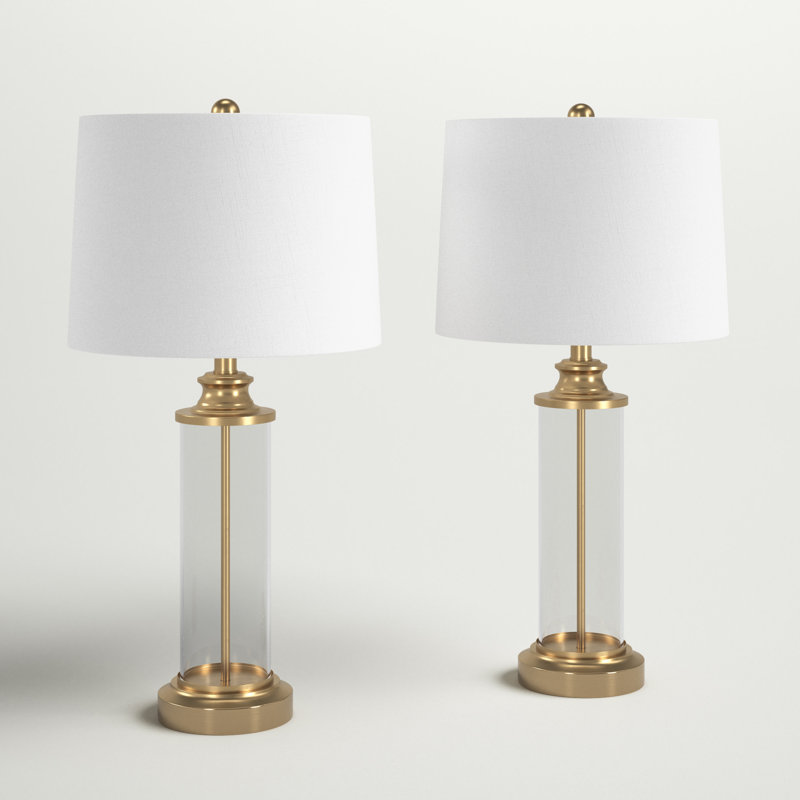 Leiser Glass Cylinder Table Lamp, Silver