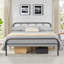Metal-Framed Bed with High Headboard-845324174-847307026