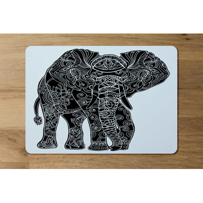 Ghugas Polyester, Wood Floral Rectangle Placemat