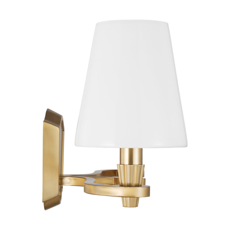 3 Light Alabaster Dimmable Vanity Light, Burnished Brass