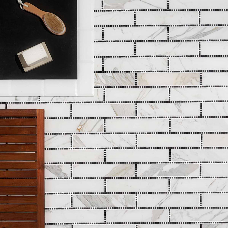 The New Palm Beach By Krista Watterworth Brick White Polished Marble Mosaic