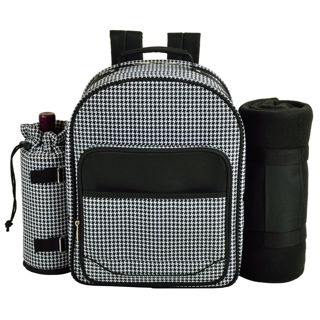 Houndstooth Polyester Picnic Backpack Picnic at Ascot