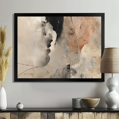 «Black and Grey Brushstroke», reproduction d'art sur toile
