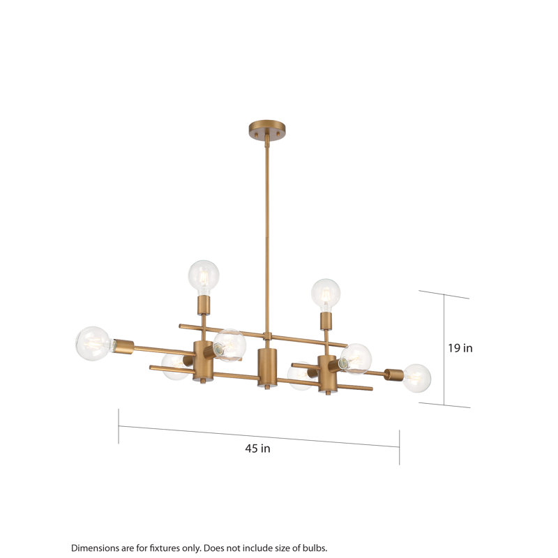 Cusack 8 - Light Kitchen Island Pendant, Aged Gold