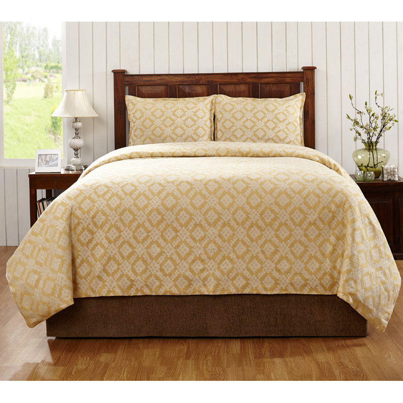 Dalton Duvet Cover Set, Twin Duvet Cover + 1 Shams, Mustard
