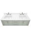 Meuble-lavabo de 60 po au fini gris clair Espina avec comptoir en pierre blanche Pure