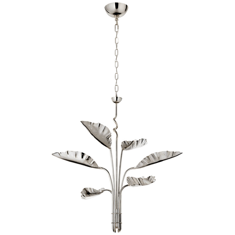 Julie Neill Dumaine Medium Pierced Leaf Chandelier, Polished Nickel
