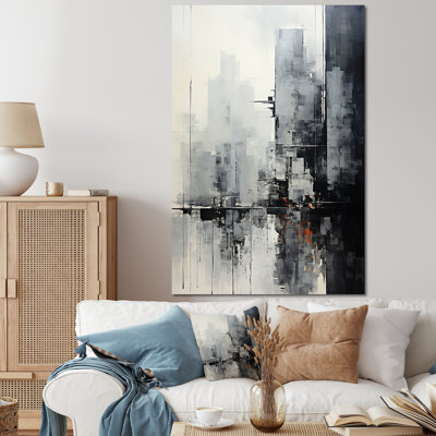 Grey skyline skyscrapers horizon III - Skyscrapers Canvas Wall Decor