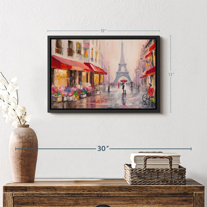 «Rainy Paris, reproduction sur toile», H 13 po x l 19 po