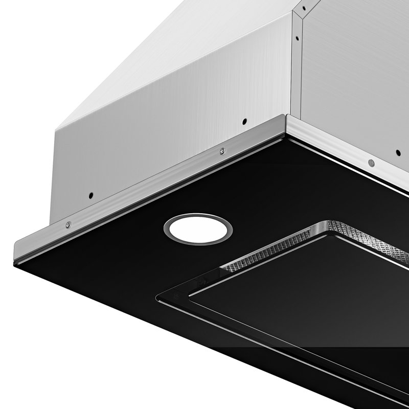 VIKIO 30" 900 CFM Convertible Insert Range Hood In Stainless Steel With Baffle Filter, Black 