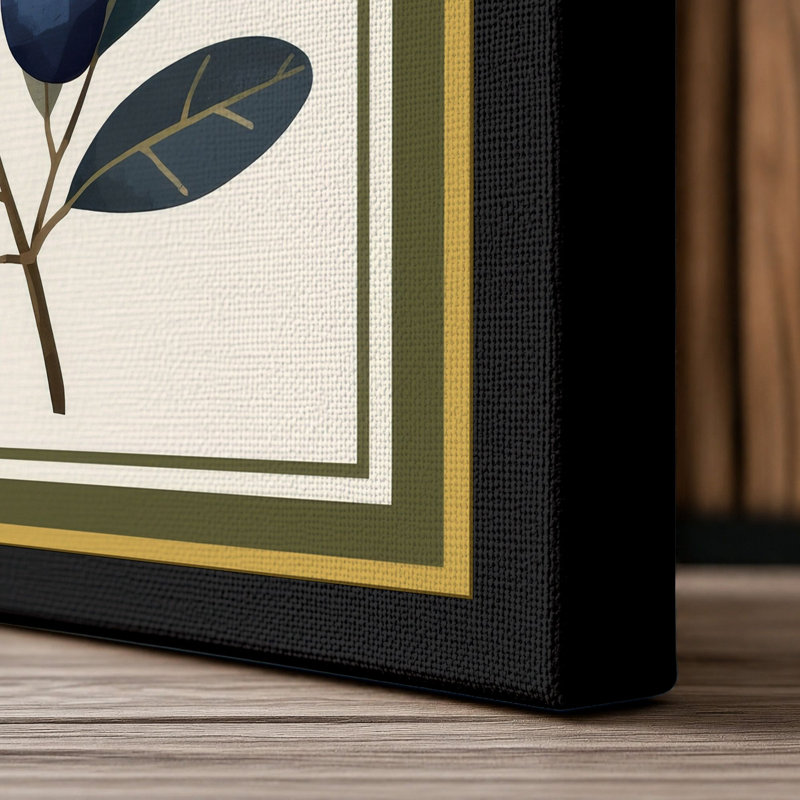 Botanica with Berries Botanical - Wrapped Canvas, 24x16 - 61.0 x 40.6 cm, Black Border