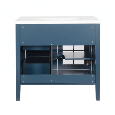 Armoire de salle de bain spacieuse de 35,6 pouces avec éclairage activé par le mouvement et tablettes réglables, pour un rangement organisé