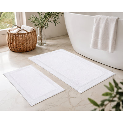 Premium Cotton Bath Mat White Rugs