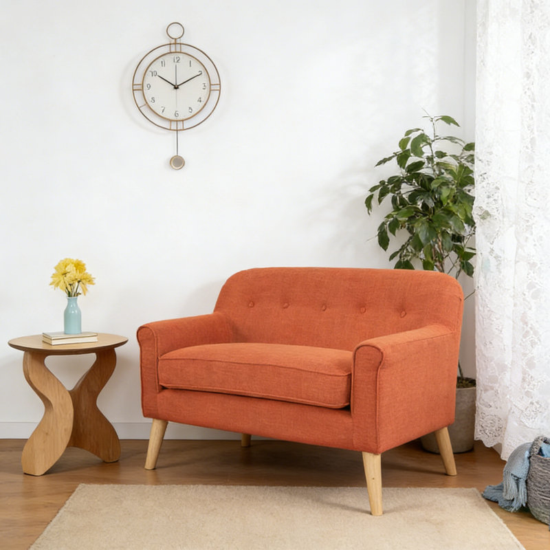 Causeuse 2 places avec accoudoirs, petit canapé pour causeuse avec coussin rembourré pour le salon, la chambre à coucher