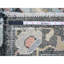 Tapis de couloir oriental gris anthracite 3 pi 3 po x 11 pi 6 po Oushak afghan avec motif de feuilles colorées