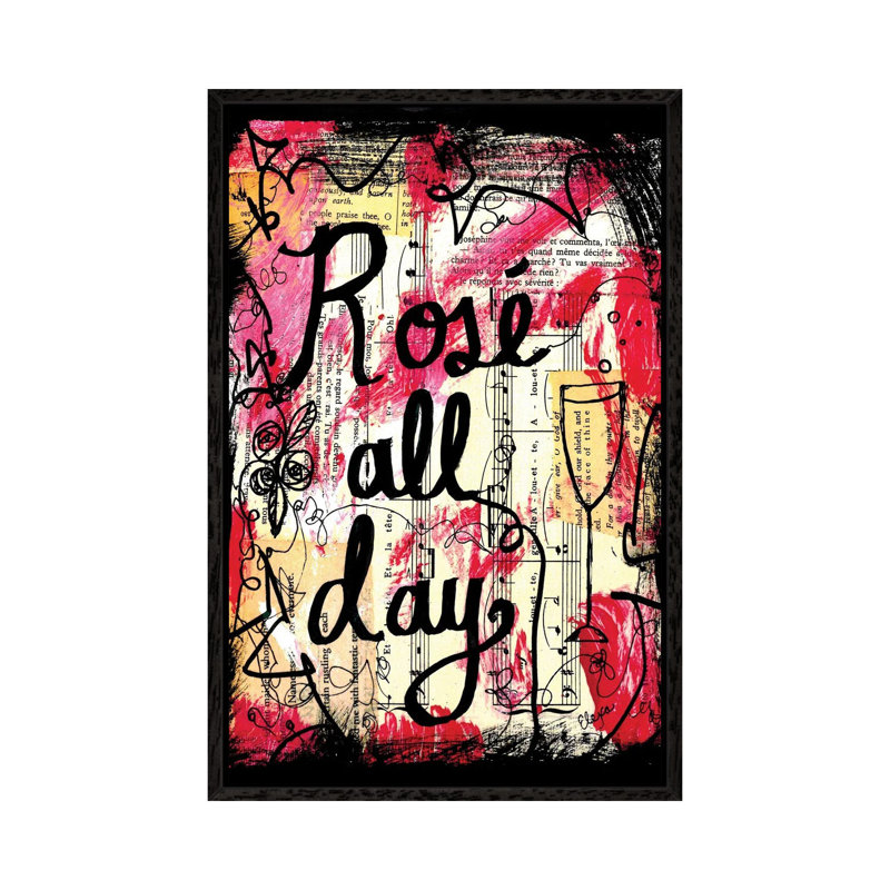 Rose All Day by Elexa Bancroft - Print on Canvas, 66.04 cm H x 45.72 cm W, Black Framed