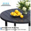 Table d'extérieur en métal, table ronde pour 6 personnes avec trou pour parasol, table de patio au design minimaliste moderne-32091709-32091683