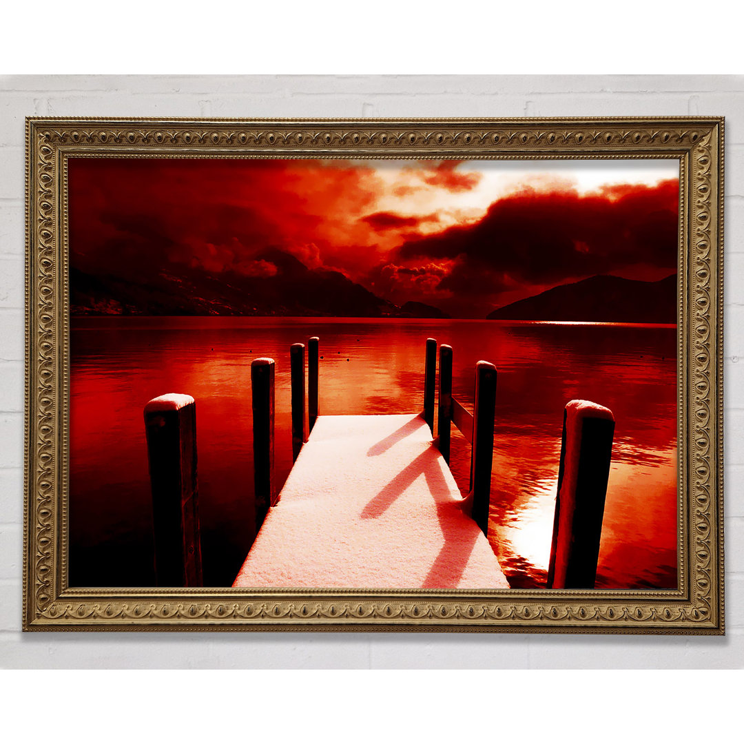 The Red Boardwalk River - Einzelner Bilderrahmen Kunstdrucke