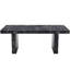 Table luxueuse avec plateau de table en marbre noir épais de 3,5 pouces et 6 chaises gris foncé de style uni, convenant à une utilisation en conférence Décoration d'intérieur sophistiquée de 78,7 po x 39,4 po x 29,9 po
